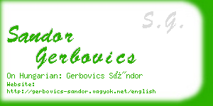 sandor gerbovics business card